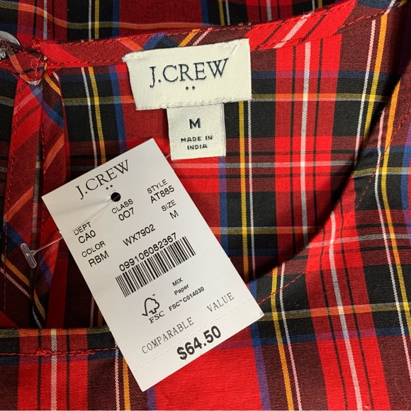 NWT J. Crew Tartan Plaid Ruffle Trim Top - Picture 9 of 9